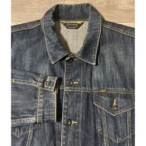 Polo Jeans Co By Ralph Lauren Vintage Denim Dark Blue Jean Trucker Jacket, Large